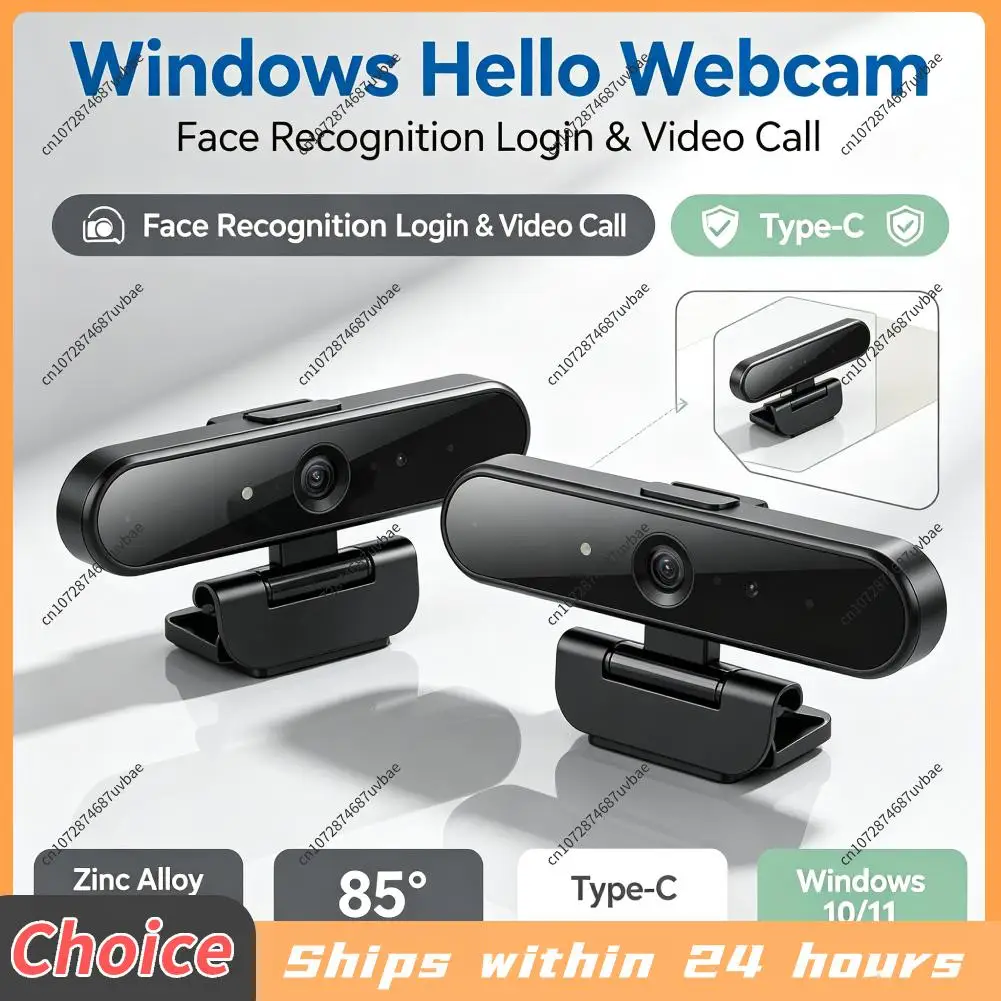 Facial Recognition Webcam 1MP 720P/2MP 1080P for Windows 10/11 Identification Login Web Camera for Laptop Desktop Computer