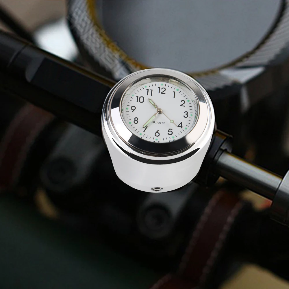 22-25mm Motorcycle Watch Thermometer Temp Gauge Universal Waterproof Luminous Clock Motorcycle Handlebar Mount Clock
