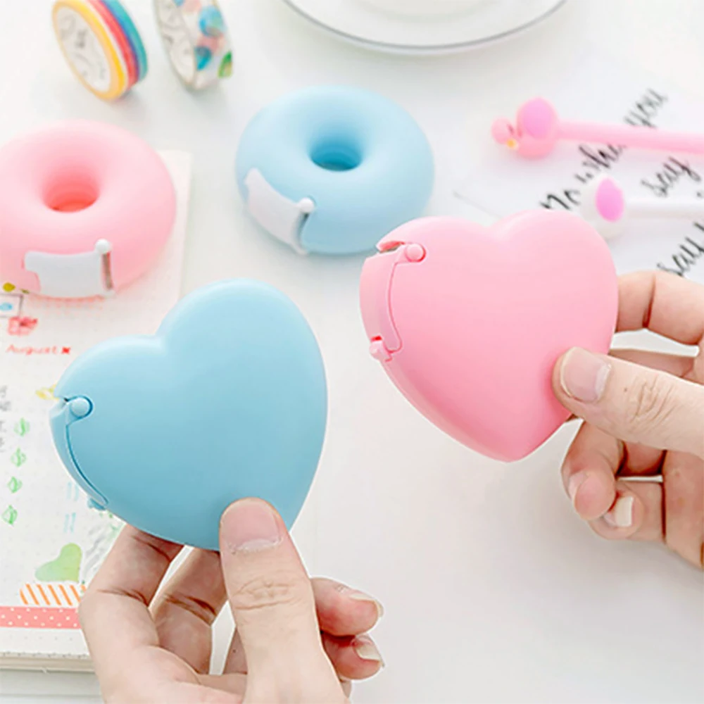 

Tape Cutter Design Candy Color Masking Of Love Heart/Donut Shape Washi Tape Cutter Office Tape Dispenser School Supply