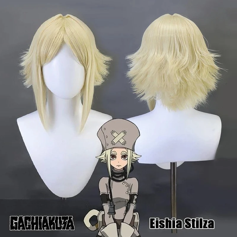 Anime Gachiakuta Eishia Stilza Cosplay Perücke Kurzes blondes helles Haar Hitzebeständige synthetische Perücken Mädchen Team Akuta Party Frauen