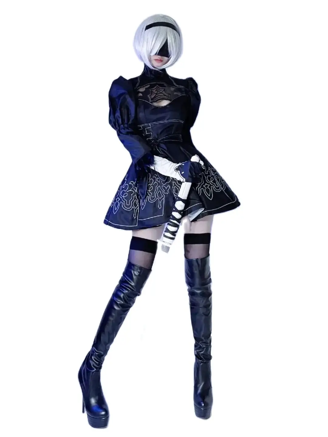 Japan Nier Automatas Cosplay Costume Women Anime Role Play Outfit Games Yorha 2B Disguise Dress Party Fancy Carnival Black Suit