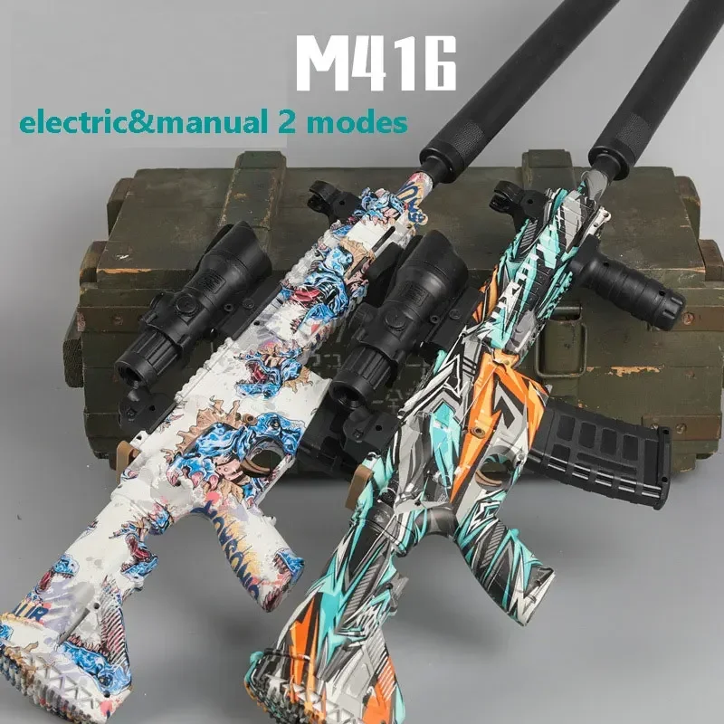 M416 Hydro gel Pistolen elektrische manuelle 2 Modi Gewehr Scharfschützen automatische Schießen Wasserball Pistolen Paintball Waffen für Kinder Erwachsene