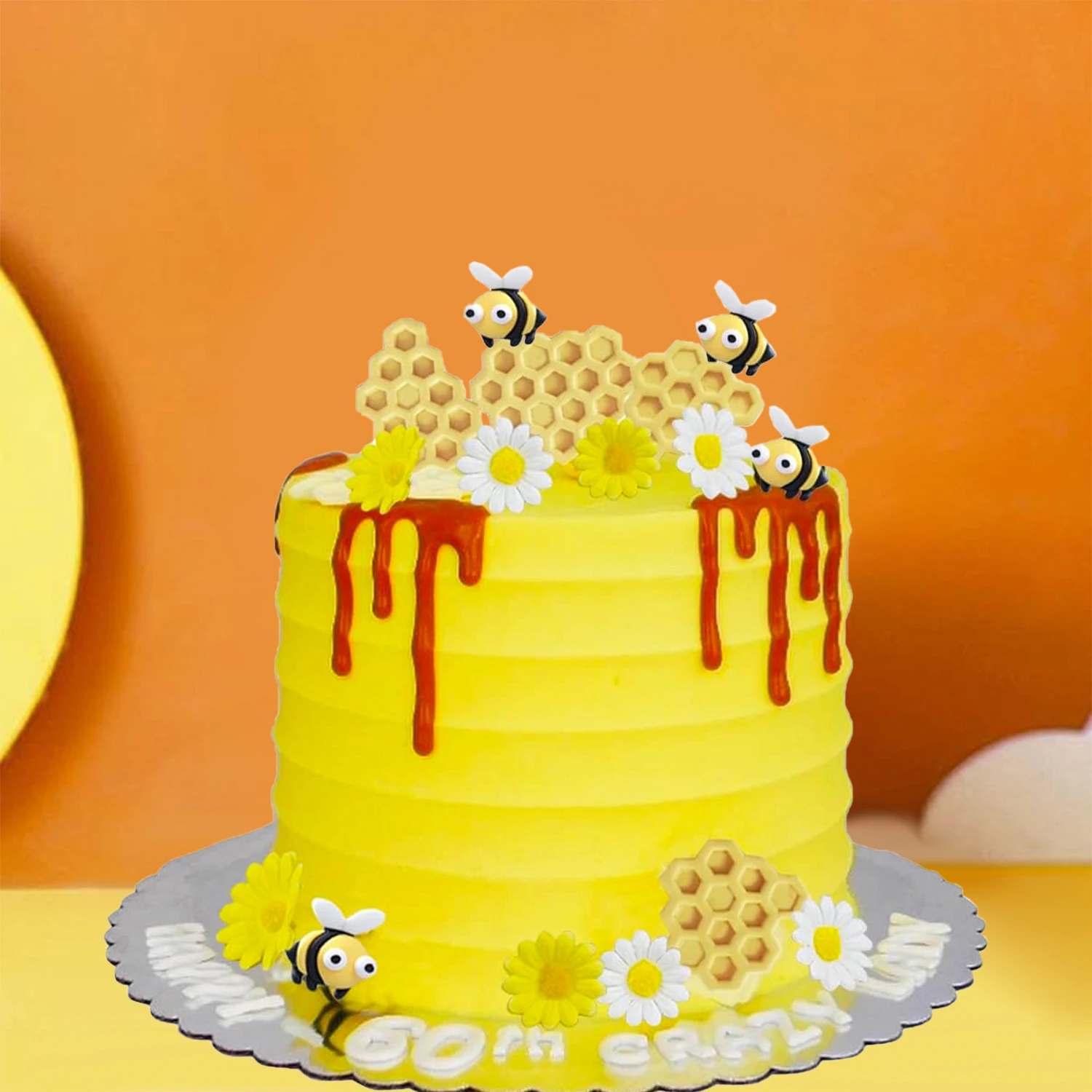 Honigglas-Kuchenaufsatz, Waben-Kuchendekorationen, Hummel-Kuchenaufsätze für Geburtstag, Bienenthema, Babyparty – Detail 3