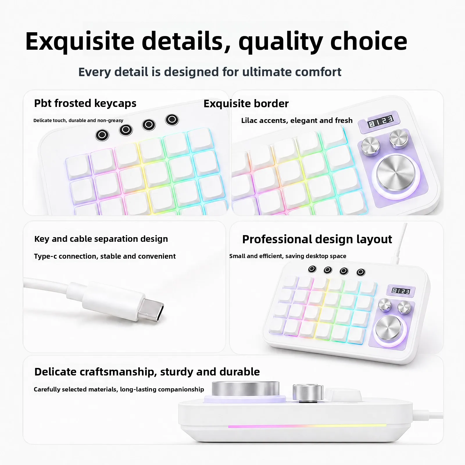 CM30 Mechanical Keyboard Custom RGB Macro Programming Knob Painting Designer Professional Style Ergonomics Mechanical Keyboard