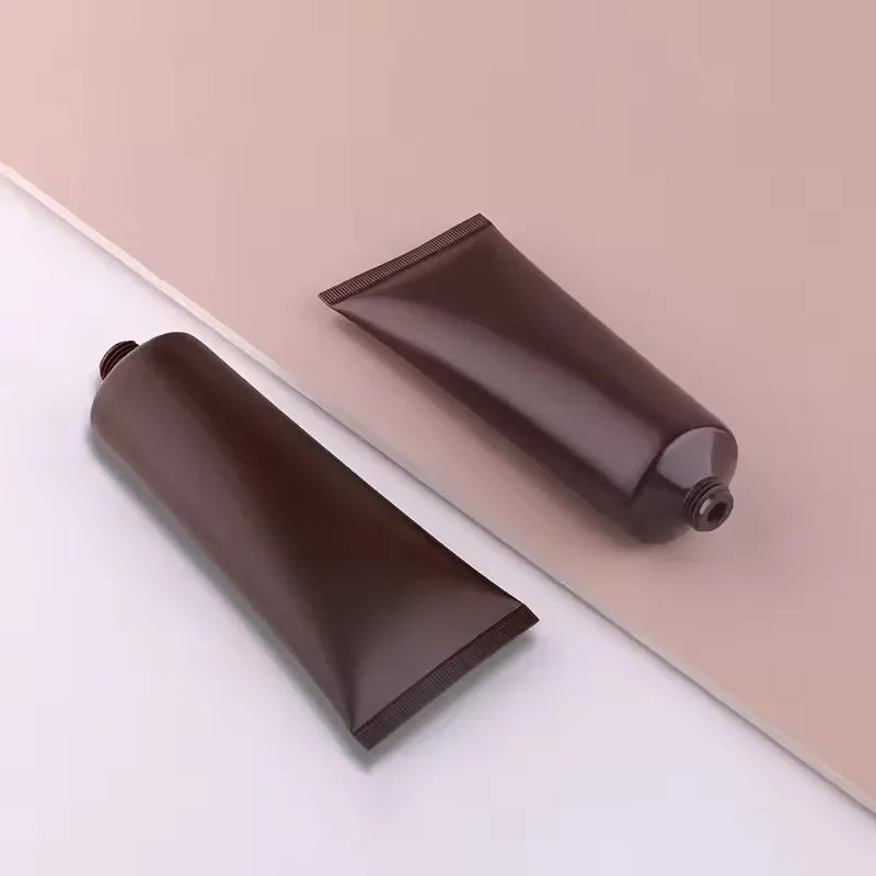 

10/30/50 шт., 100 мл, мягкие тюбики, матовые коричневые пластиковые дорожные пустые бутылки, многоразовые упаковочные контейнеры, косметический крем, лосьон, шампунь