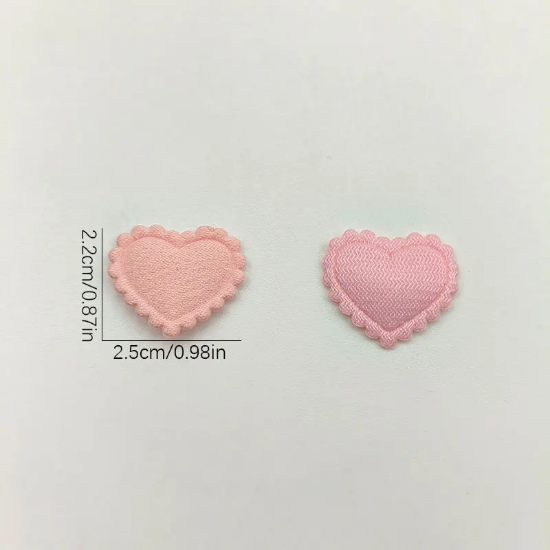 50 Stück gepolsterte Herz-Applikationen für DIY-Haarspangen, Zubehör, Materialien, Kleidung, Spielzeug, Dekoration, Aufnäher – Detail 2