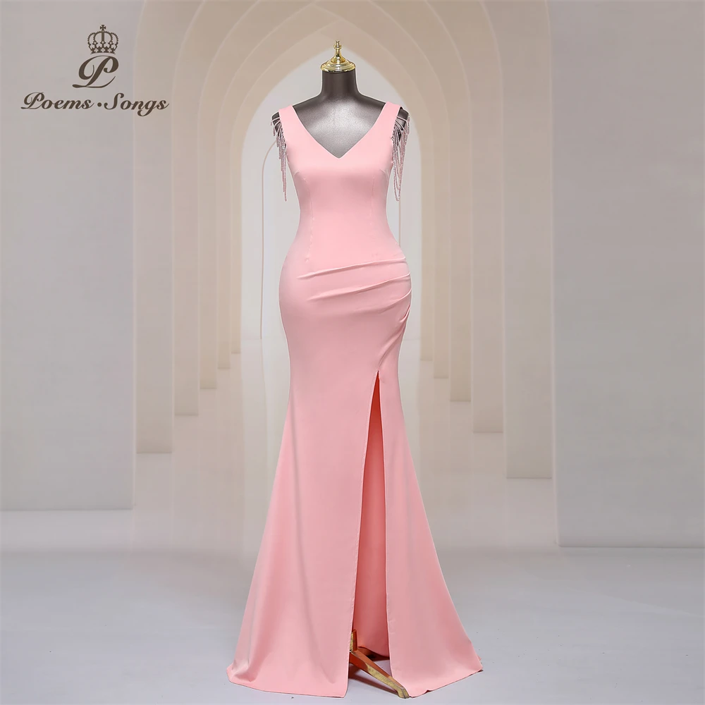 

Elegant women for wedding party pink Evening dress vestidos de fiesta robe de soiree de mariage party dress bridesmaid dresses