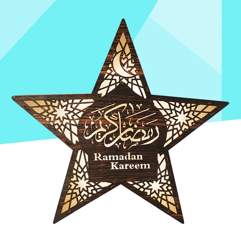

Wooden Large Star Eid Wall Light Muslim Themed Decorative Night Lamp Ramadan Bedroom Night Light Party Festival Gift