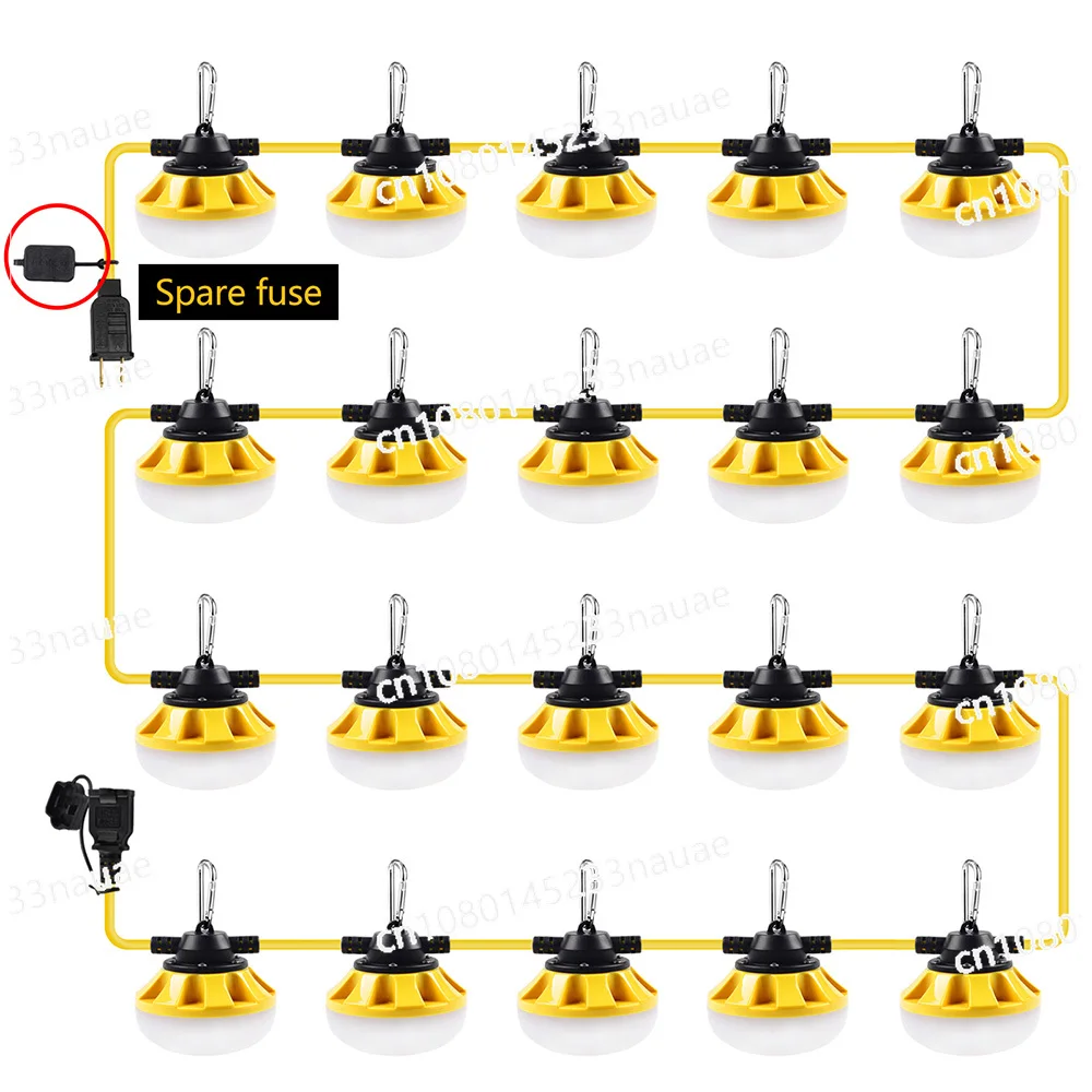 Heavy Duty Industrial Grade 28000 Lumen 200 Watt Construction Work String Lights 200ft Construction Led Work Light