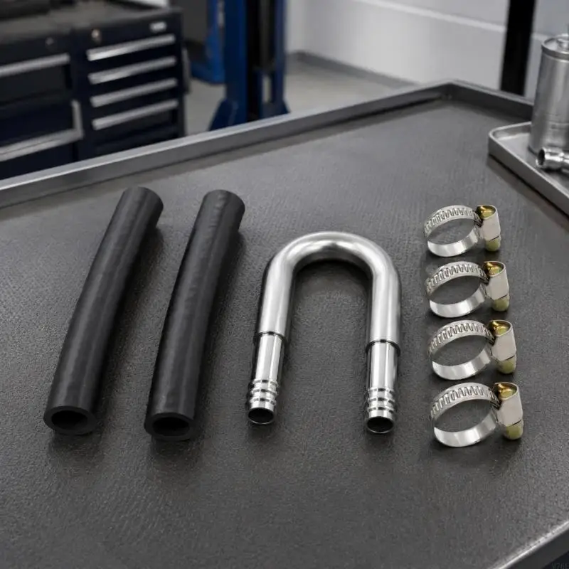 M76E Aluminium-U-Bend-Kraftstoff-Bypass-Kit mit Schlauch und vier Leitungsbefestigungen – Detail 9