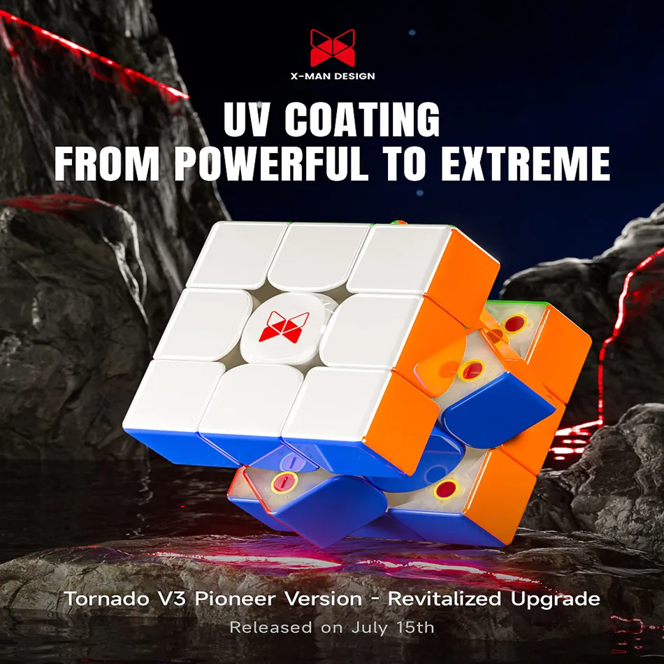 QiYi XMAN-Cube Magique Magnétique Professionnel, Puzzle de Vitesse, Jouet Original, Tornado V3 Pioneer UV 3x3x3 Maglev