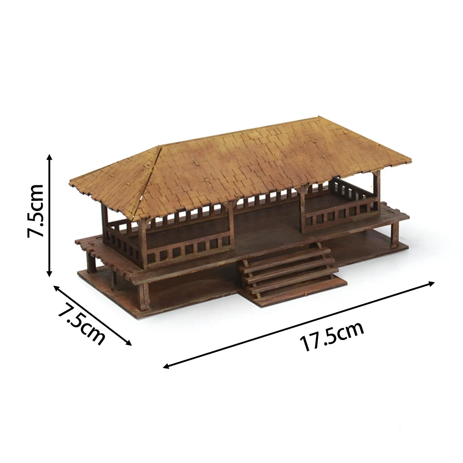 Casa de madera en miniatura para montar, kit de arquitectura, modelo de casa, accesorio para proyectos de bricolaje, 1/72