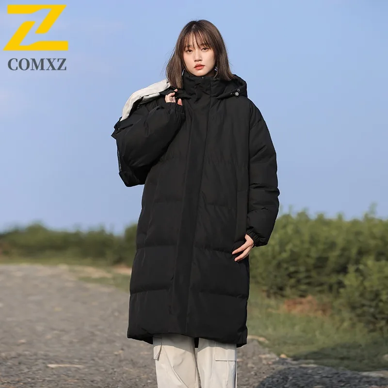 

COMXZ Mens Padded Jacket 2025 Classic Hooded Outdoor Skiing Thickened Warm Parka Travel Lightweight Winter New Jackets