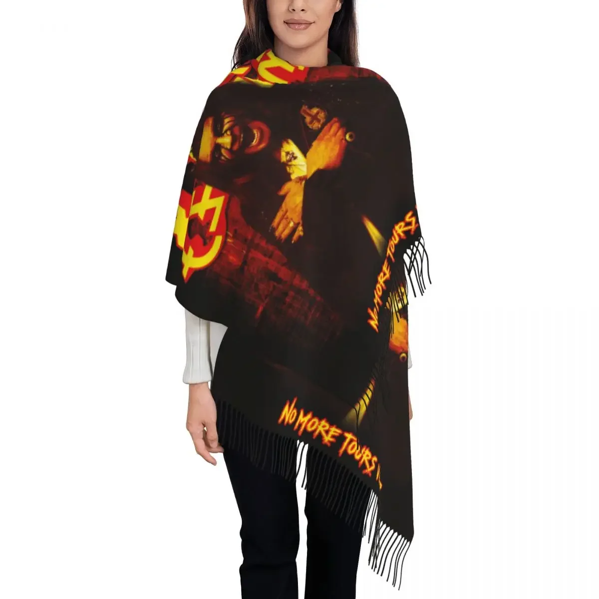 Custom Heavy Rock Scarf Wrap for Women Long Winter Fall Warm Tassel Shawl Unisex Scarves