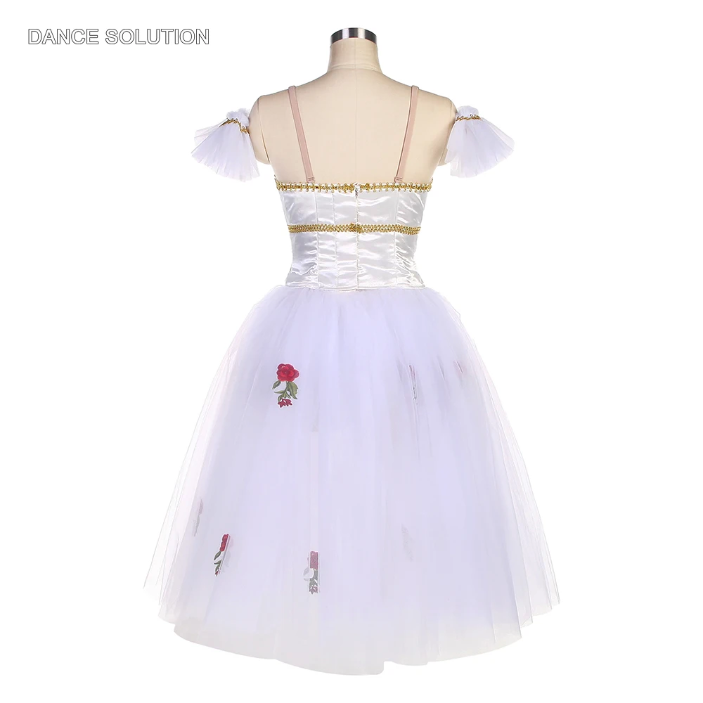 White Spandex Camisole Bodice with Tulle Skirt Romantic Ballet Tutu Dress for Women & Girls Professional Stage Costumes B19029