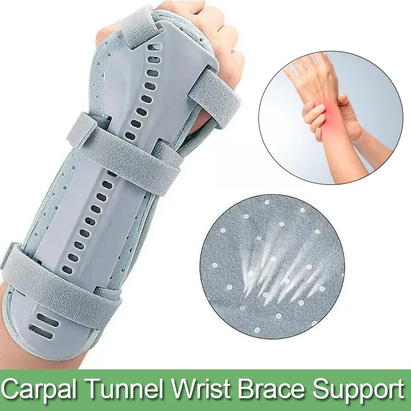 

Adjustable Carpal Tunnel Wrist Brace Support Pad Forearm Splint Strap Protector for Wrist Fracture Sprain Injury Rehabilitation