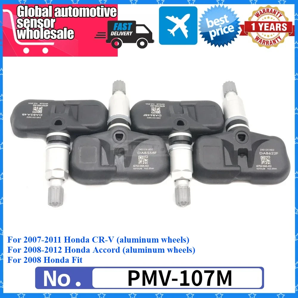

PMV-107M 4x автомобильный датчик давления в шинах TPMS для Honda CR-V Accord FiT 2007-2012 315 МГц 42753-S2A-305 42753-SWA-316