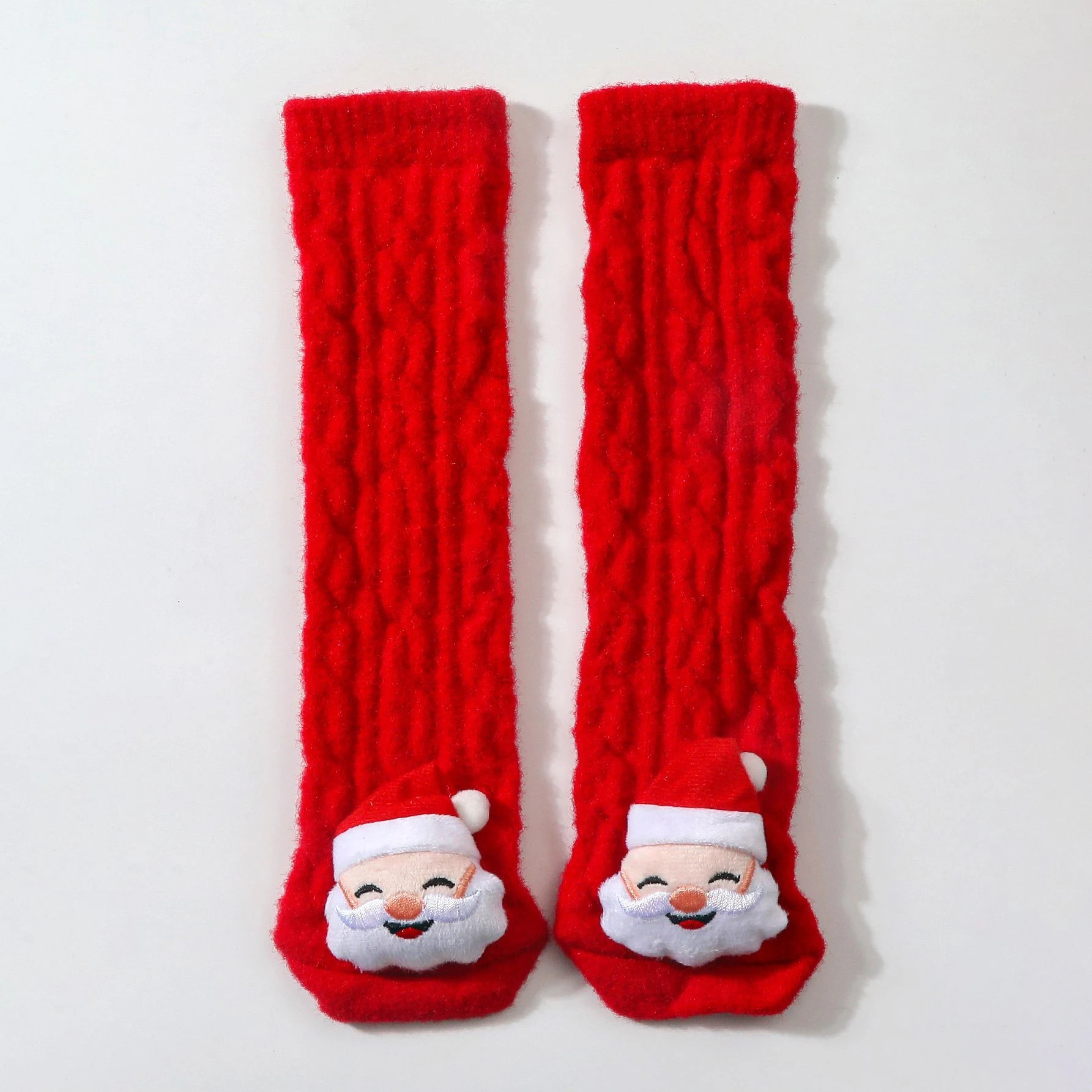 Autumn Winter New Thick Warm Baby Coral Fleece Stockings Cute 3D Doll Prewalker Knitted Christmas Sock For Infant Soft Socks
