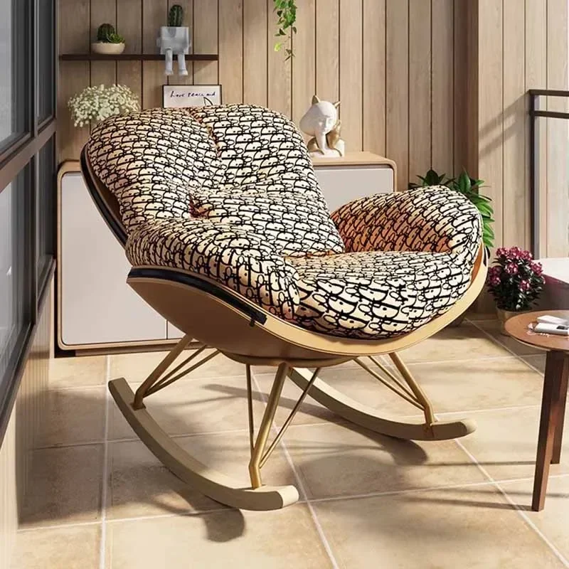 Makeup Luxury Modern Chairs Cushion Footrest Wingback Floor Rocking Chair Adults Meditation Muebles De La Sala Home Furniture