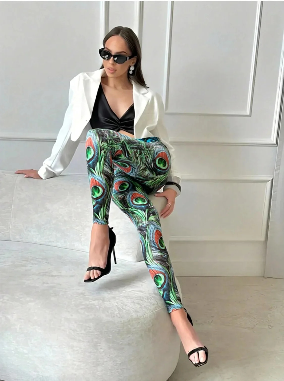 Summer Women Printed Yoga Leggings High Waist Breathable Quick Drying Yoga Pants Fitness Running Cycling Workout Gym Clothing