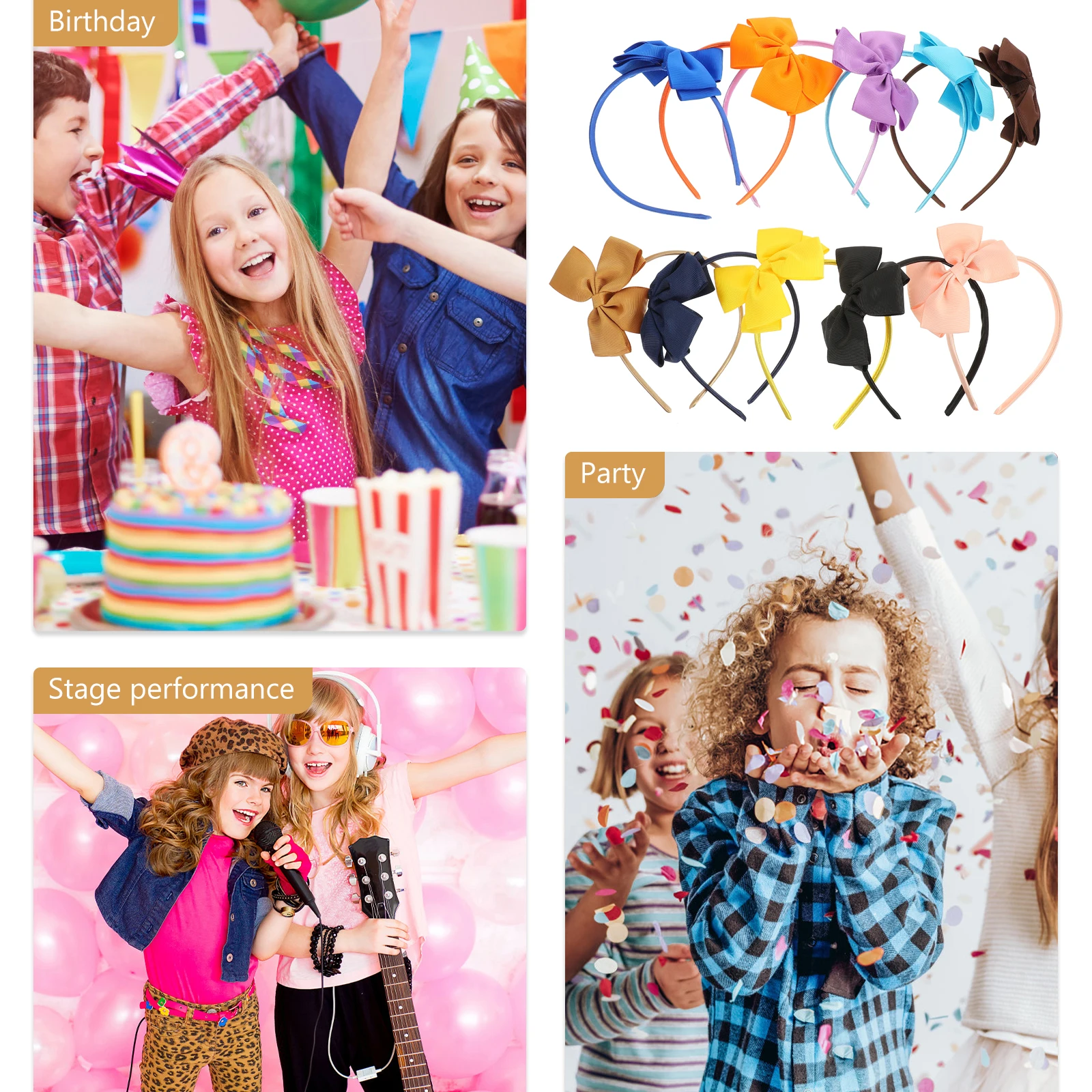 

10 Pcs Headb Bowknot Head Decor s Kids Hairb Lovely Party Favor Girls Birthday Toddler Hoops Photo Prop