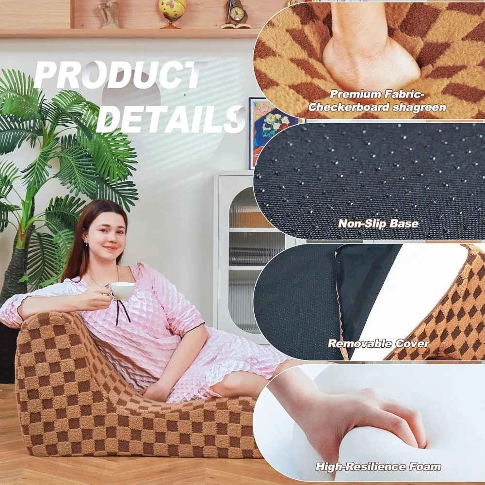 Bean Bag Chair for Adults, Folding Sofa Bed, Convertible Sleeper Lounge Chair, Full Foam Filling Comfy Floor Sofa, Folding Chair