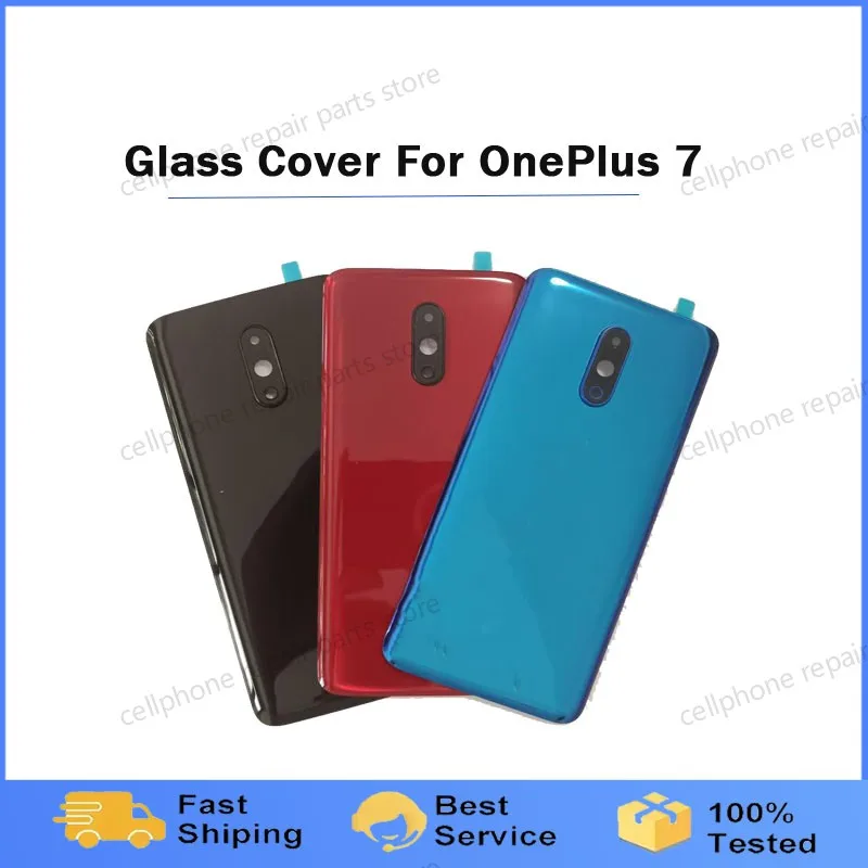 

Oneplus7 Housing For Oneplus 7 One Plus 6.41" Glass Battery Back Cover Repair Replace Door Phone Rear Case + Camera Lens