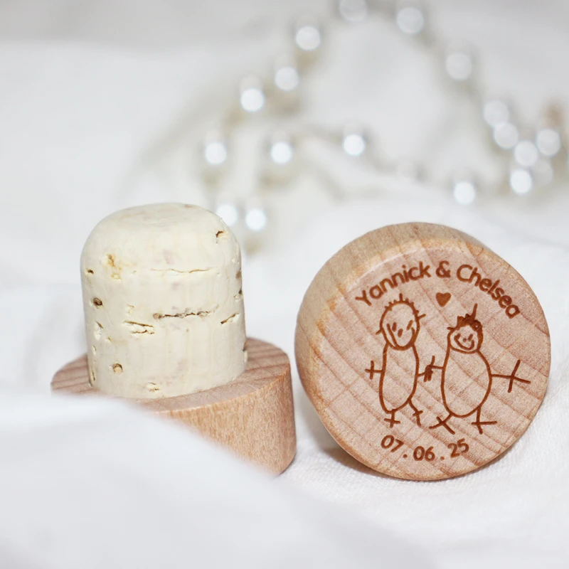 

Personalized Cork Stopper For Wedding Gifts, Wood Wine Bottle Stopper Souvenirs For Wedding Showers Or Special Events