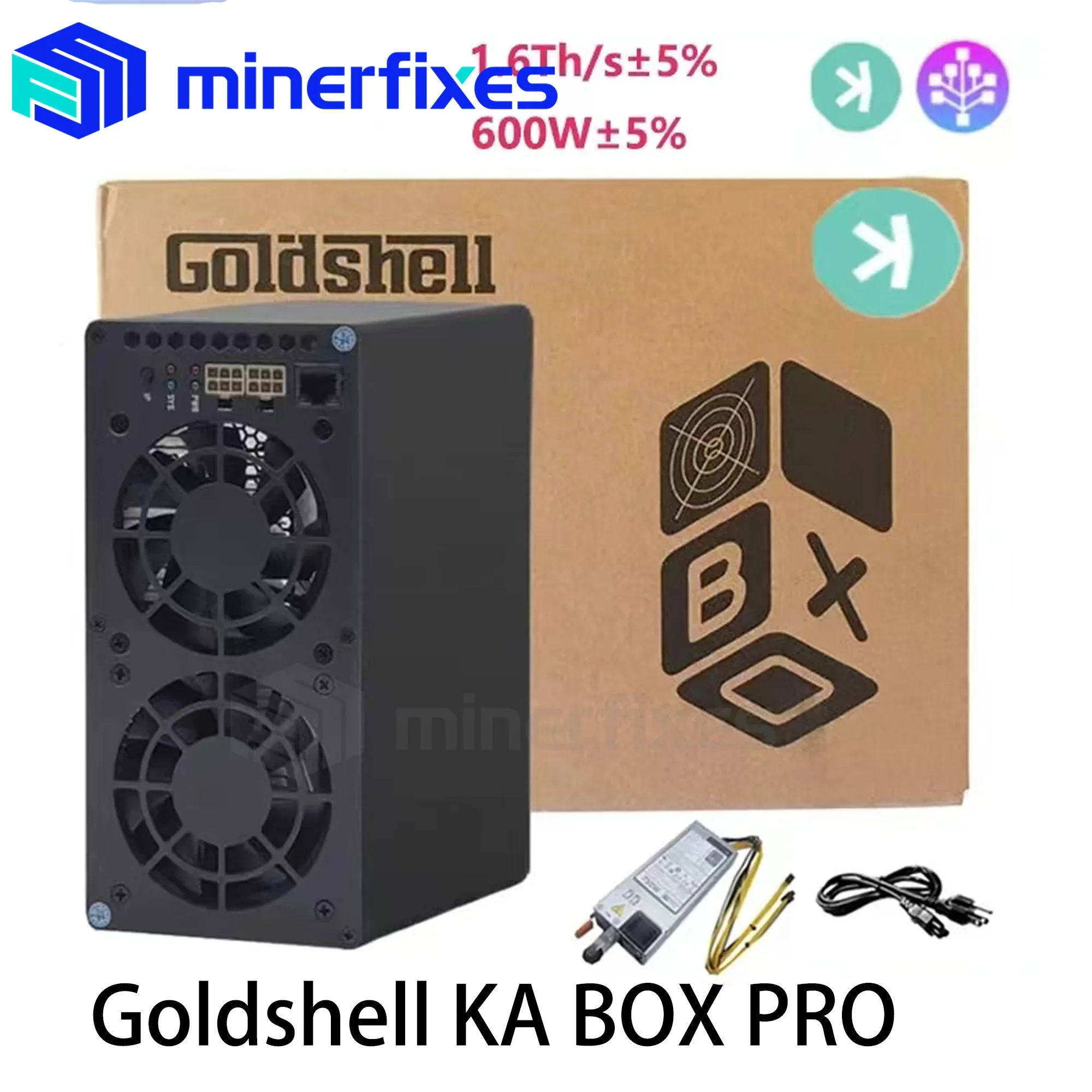 Brand New Goldshell KA BOX PRO 1.6Th/s 600W Quiet miners for home use ASIC Mining kaboxpro With Optional PSU