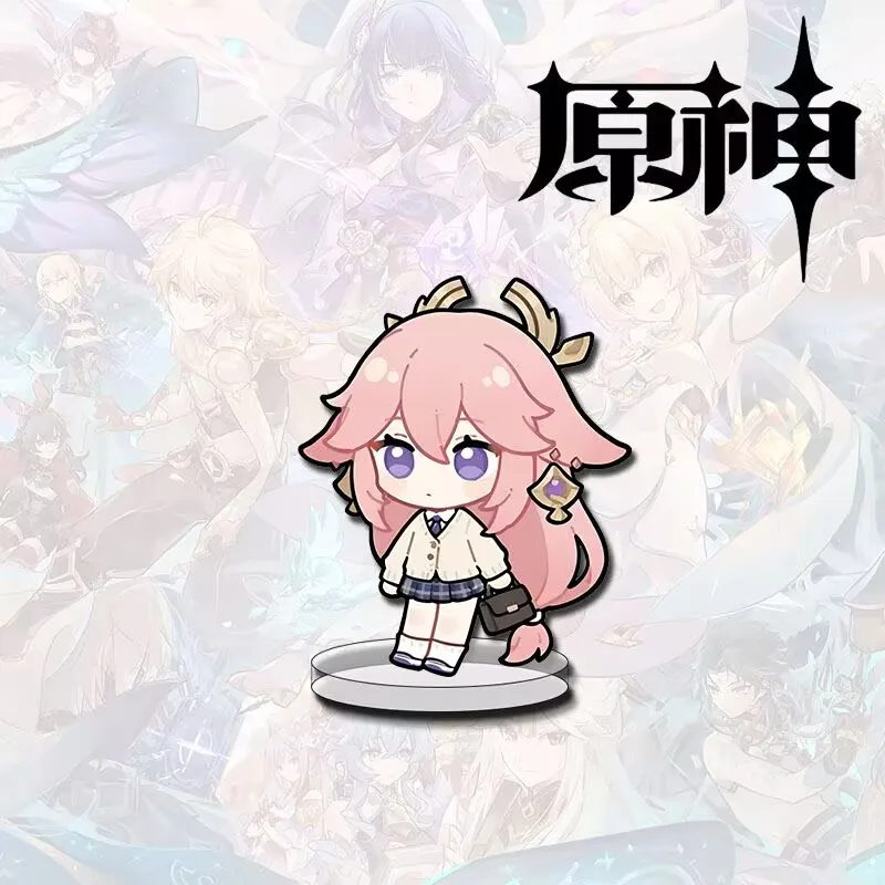 A Q-version poster of the "Genshin Impact" merchandise featuring "Funina, Yachiko, Keiharu, Kuri" book desk decoration