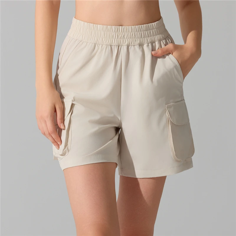 

Женские шорты для бега, свободные спортивные шорты для йоги, быстросохнущие теннисные шорты с карманами, дышащие шорты-карго для тренажерного зала и фитнеса, женские