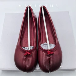 Size 35-42 Ballets Flats Split Toe Shoes Mary Janes Dress Loafers Ballerina Zapato Mujer Mocasines Ladies Ballerina Tabi Shoe