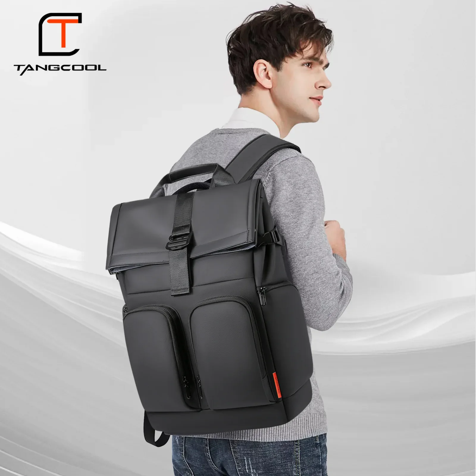 TangCool Men Laptop Backpacks Waterproof Man School Bag Fashion Men Travel Bags