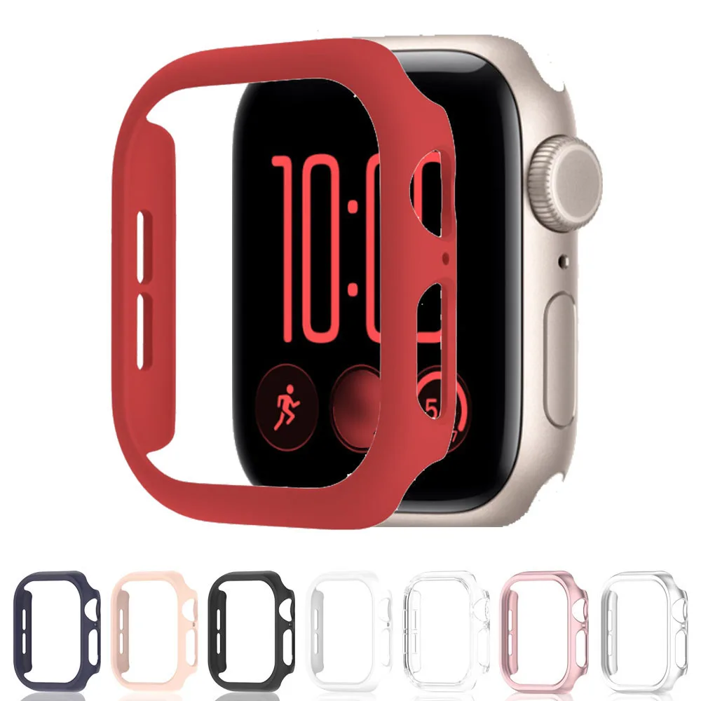 PC Hollow Case for Apple Watch 12 46mm 42mm Accessory Scratch-resistant Screen Protector Cover For iWatch Series 12 Matte Shell