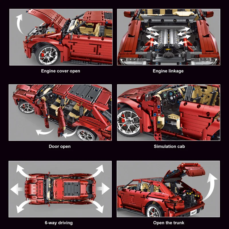 3145 pz High Tech tecnico città telecomando SUV auto sportiva DBX 1:8 blocchi di costruzione MOC veicolo mattoncini giocattoli per i ragazzi Set regalo