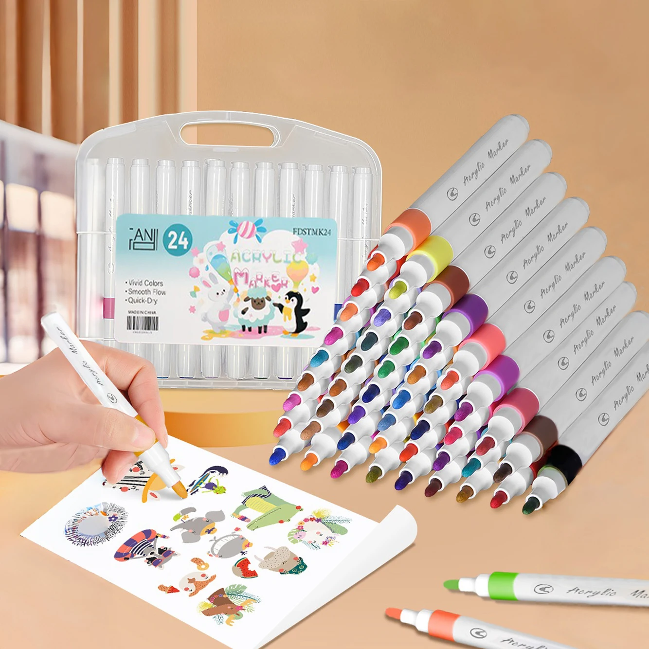 

24.12.48.80 Набор цветов Акриловая краска Художественный маркер Наскальная живопись для детей Граффити Камень Керамика Дерево Поделки своими руками Товары для творчества