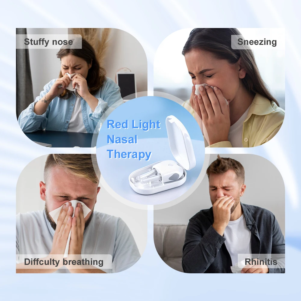 Nasal Phototherapy Red Light Infrared Intelligent Therapy Chronic Rhinitis Itchy Runny Nose Cure Hay Fever Treatment Device