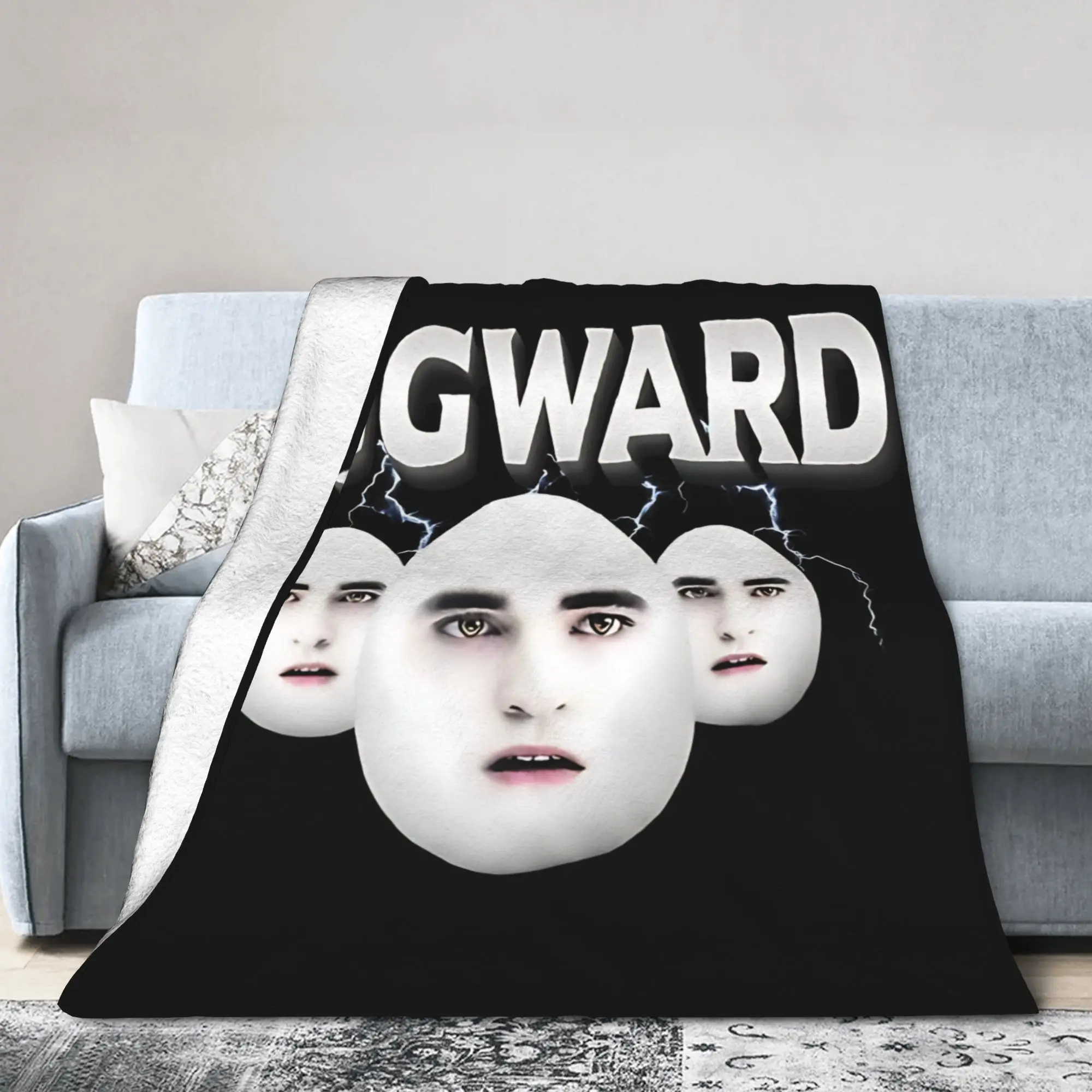 Eggward Parody Meme Funny Blankets Twilight Edward Cullen Flannel Funny Throw Blankets for Chair Covering Sofa Spring/Autumn