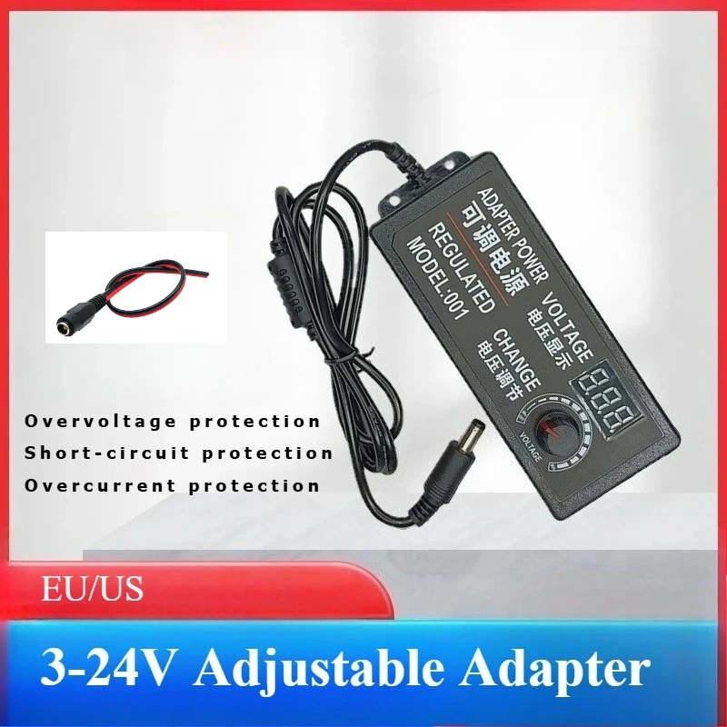 3-24V3A Adjustable Voltage LED Grinder Motor Motor Voltage Regulator Power Adapter