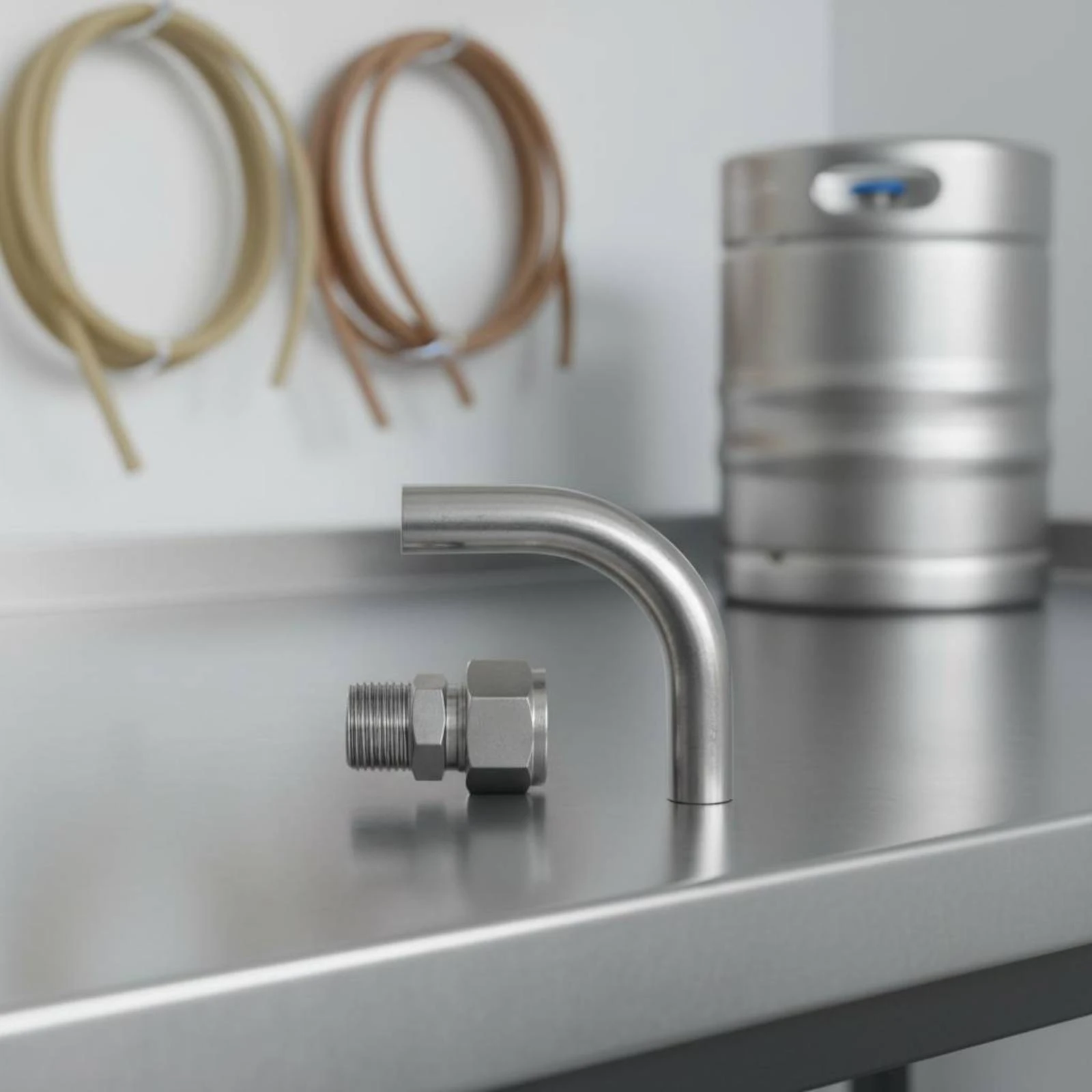 Stainless Steel Bend Tube Long-Lasting Stainless Steel Immersion Tube Keg Fitting Leak Resistant Brewing Accessory High Flow