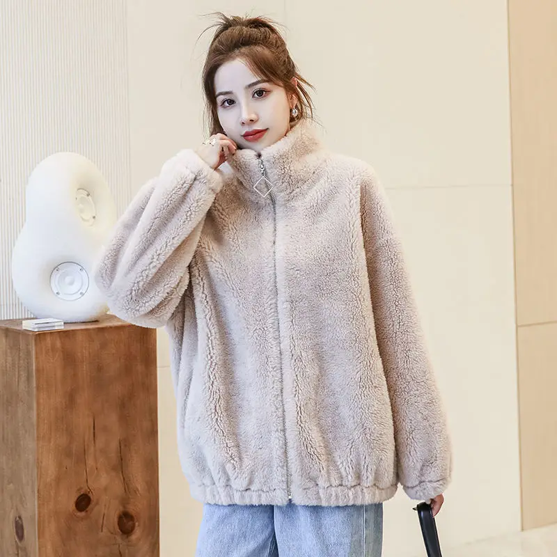 Women Clothing Autumn Winter Real Fur Coats Female Natural  Sheep Shearling Jackets Ladies Warm Genuine  Outerwear E508