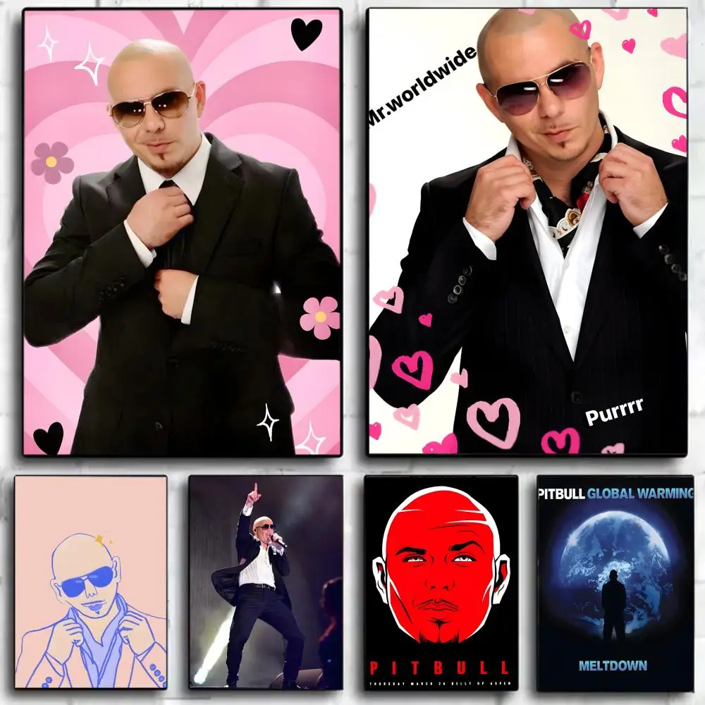singer hiphop P-Pitbull Poster Wall Art Print Poster Decorative Mural Home Decor Gift Unframed