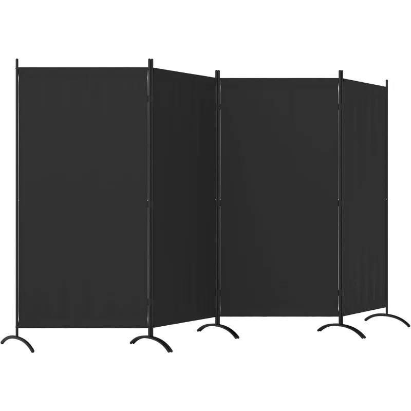 Room Divider, 4 Panel Privacy Screens, 88” Portable Room Dividers with Metal Feet