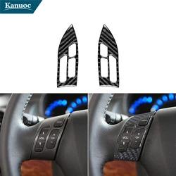 Carbon Fiber Steering Wheel Button Stickers For Honda Accord Sedan 2003 2004 2005 2006 2007 Car Interior Decorative Accessories