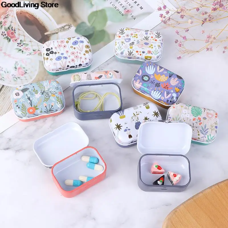 1 PC Mini Tin Metal Box Sealed Jar Packing Boxes Jewelry Candy Box Small Storage Cans Coin Earrings Headphones Gift Box Random