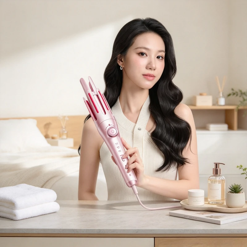 32mm Automatic Hair Curler Negative Ion Styling Tool with 3 Prong 6 Prong Volumizing Attachments Storage Bag for Home 자동 고데기
