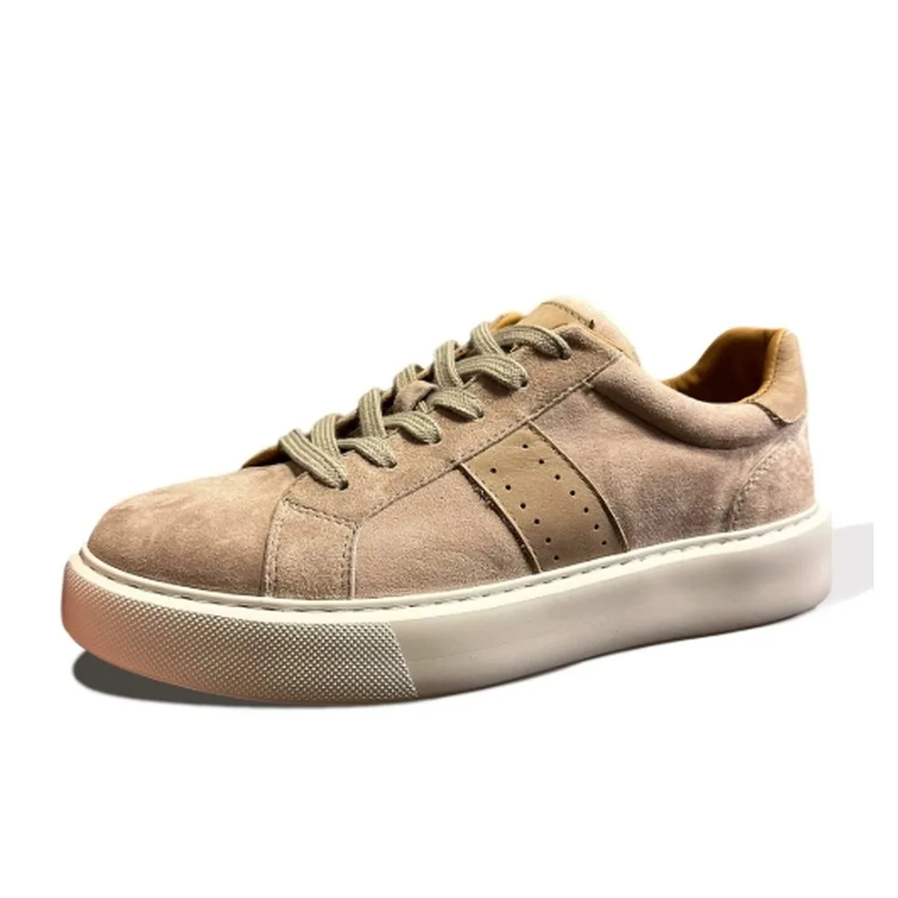 Men's Suede Low Top Sneakers, Lace Up Casual Skate Shoes, Soft Comfort Daily Walking Fashion Flat Shoes For Outdoor Street