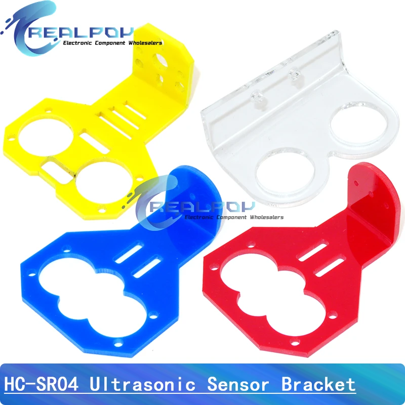 For HC-SR04 HYSRF05 US-15/16/26/25/100 Cartoon Ultrasonic sensor Holder/Mount Bracket Blue/Red/Transparent/Yellow Available 