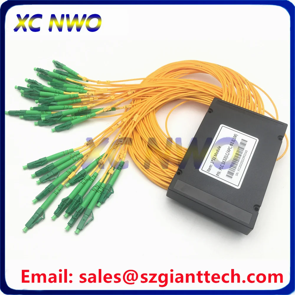 1*32 PLC 2.0mm/1m LC/APC ABS Box Splitter,GEPON FTTH 1x32 32Way PLC Fiber Optic Splitter Cassette with SC FC LC UPC APC