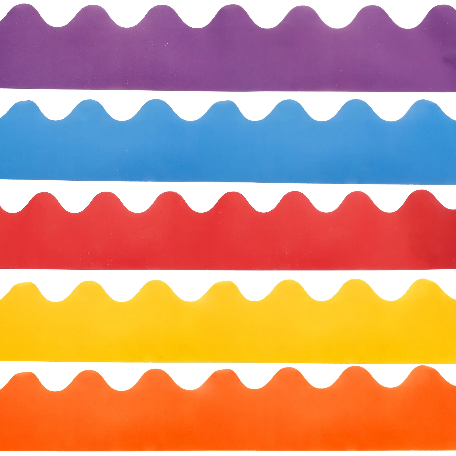 

6 Rolls Wave Blackboard Border Stickers Adhesive Bulletin Board Trim Decorative Classroom Borders Wear-Resistant Cartoon Border